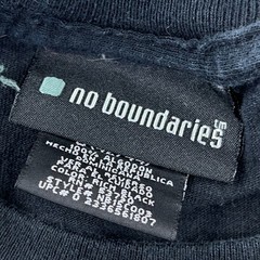 Vintage Y2K No Boundaries Shirt Men Large Black Funny Joke Saying Quote Faded