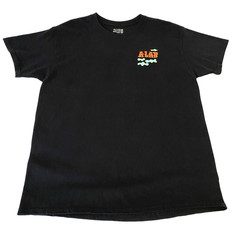 aLab T Shirt Black Large 100% Cotton Streetwear Bold Graphics Top Skate Rave o