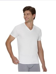 6-Pack HANES Men’s Size S Cotton Stretch V-Neck T-Shirts Undershirts – White