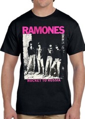 RAMONES ROCKET TO RUSSIA PUNK ROCK BAND Black T Shirt