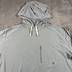 Duck Camp Shirt Mens Large Gray Hoodie Bamboo Lightweight Premium Outdoor