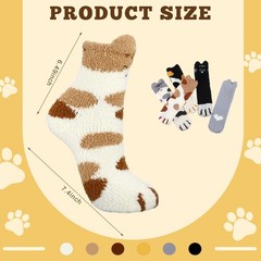 12 Pairs Women Fuzzy Socks, Soft Fluffy, Cute Cat Claw, Cozy Slipper Socks