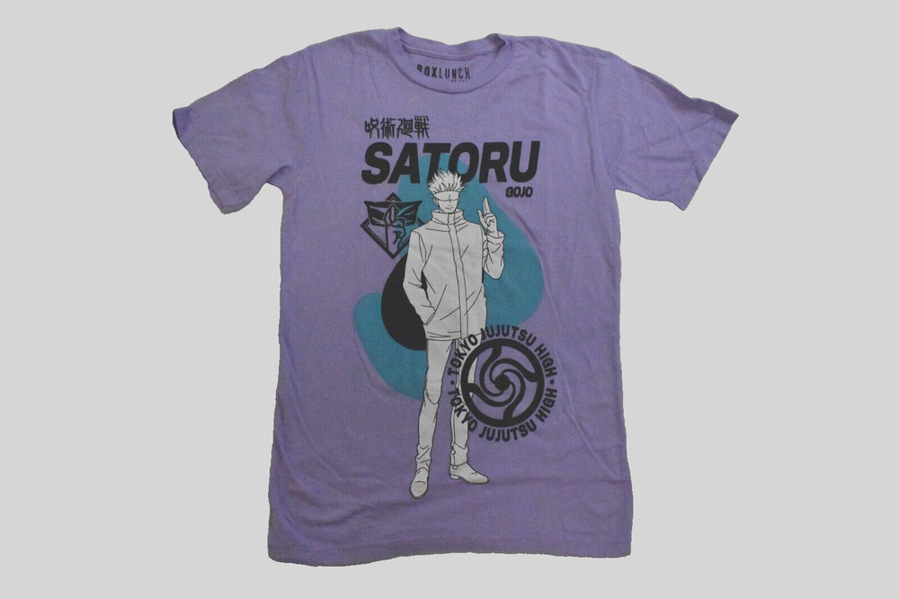 Jujutsu Kaisen Mens Satoru Gojo Tonal Portrait Lavender T-Shirt New XS