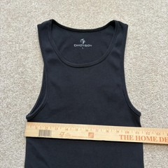 EKKOVISION Tank Top Shirt Mens Large Black Ribbed Stretch Cotton Gym Fitness