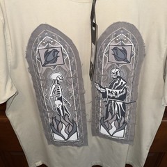 Hudson Outerwear Tan Stained Glass Skulls Graphic Short Sleeve T-shirt Mens XXL
