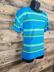 Limited Tshirt Men Blue Green Yellow Purple Striped Large Chest 48″ Length 25.5″