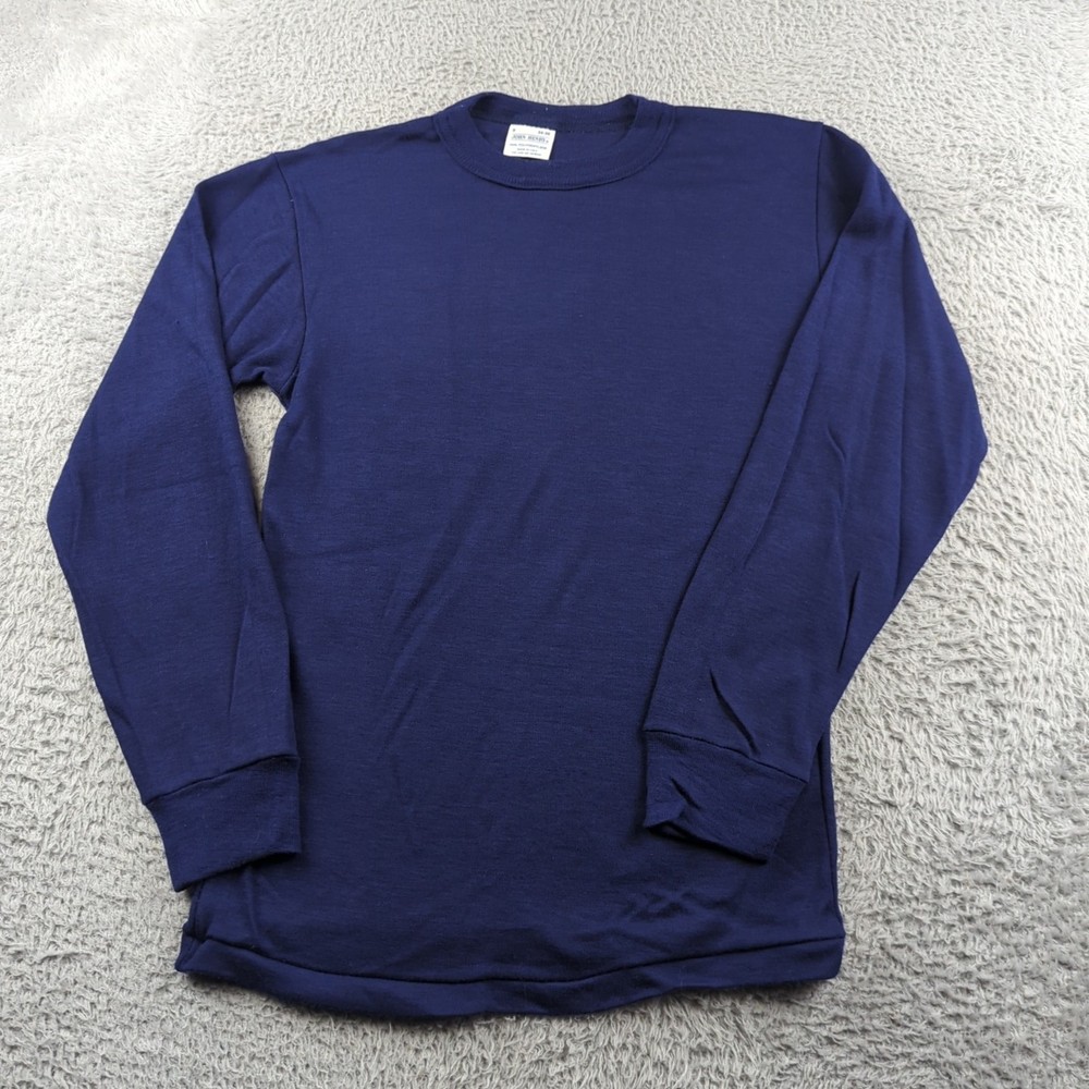 Vintage John Henry T Shirt Mens Small 34-36 Blue Polypropylene Blank Made USA
