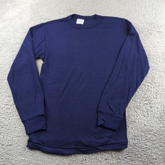 Vintage John Henry T Shirt Mens Small 34-36 Blue Polypropylene Blank Made USA