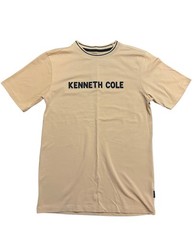 Kenneth Cole Beige Logo Crew Neck Short Sleeve Cotton T-Shirt Teens M/L