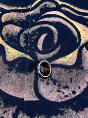 N.Sixx Dragonfly Skull Flame Button Up Shirt Mens Medium Black Gothic Tattoo Y2K