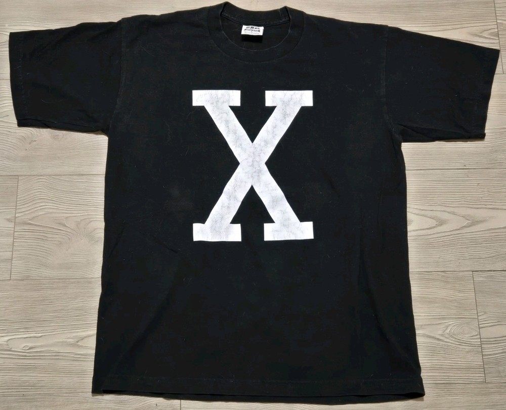 Vintage Malcolm X Shirt Mens Size Large Pro Athletic Tag Black Tee Rare