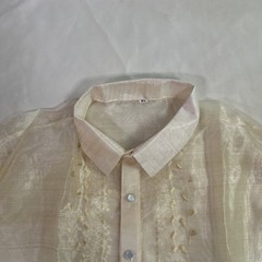 Barong Tagalog Formal Wear Men’s Size XL NWOT Philippines Organza Beige