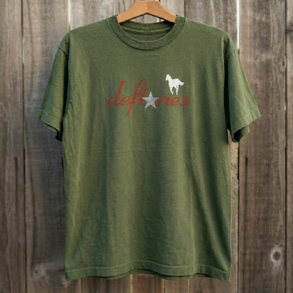 Deftones White Pony T-Shirt – Olive Green Alt Metal Tee