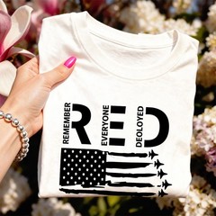 RED Friday Shirt Support Our Troops Patriotic Flag Tee
