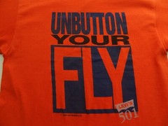 Levi’s 501 Delta L Unbutton Your Fly 1990 90s Single Stitch 50/50 Tee T-Shirt