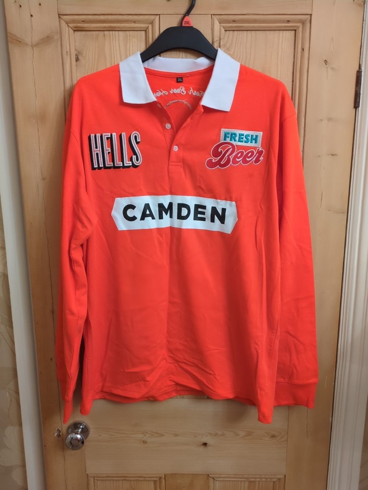 Adult Men’s Camden Town Brewer Hells Long Sleeved Rugby Shirt – 2XL P2P 25 Inch