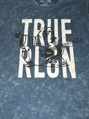 True Religion Mineral Wash Blue Buddha Graphic Logo T- Shirt Large