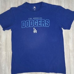 MLB Los Angeles Dodgers T-Shirt Men Medium Blue LA Embroidered Logo Short Sleeve