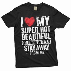 Funny Valentine’s day Boyfriend Gift T-shirt I love my super hot Girlfriend tee