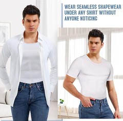 Mens Compression Shirt Slimming Body Shaper Tight Tank Top Breathable Underwear