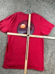 Vans Shirt Mens Large Red Blue Hawaiian Maui Sunset Palm Island Casual FLAW