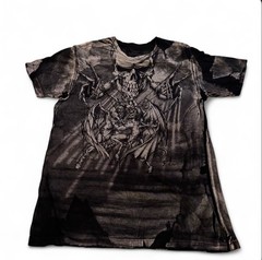 Affliction Puppet Master Shirt Angels vs Demons Gray Men’s XL Rare Y2K