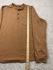 OR Outdoor Research Shirt Men’s Medium Brown Aberdeen Henley Knit Button Collar