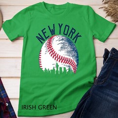 Vintage Downtown New York City Skyline Baseball Lover Gift Unisex T-shirt
