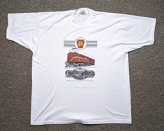 Vintage PENNSYLVANIA RAILROAD COMPANY Shirt Men 2XL White Single Stitch Trains