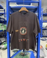 Vintage Distressed T-Shirt Men Women Loose High Street Short Sleeve Top Tee