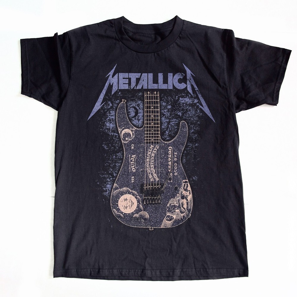 METALLICA Kirk Hammett Purple Ouija Heavy Cotton Black Unisex T-shirt Size S-5XL