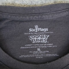 Six Flags T Shirt XL Looney Tunes Zombie Horror Halloween Fright Night Marvin
