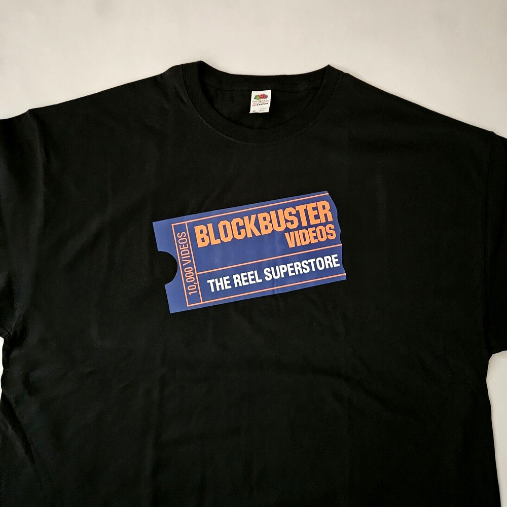 FREE SAME DAY SHIPPING Brand New BLOCKBUSTER 1985 Logo Black Shirt XL