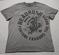HEADRUSH FORTUNE FAVORS THE BRAVE x FEAR NONE – Men 2XL Gray T-Shirt