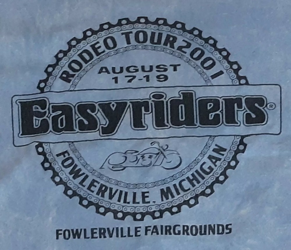 USA Easyriders LARGE T-shirt Rodeo Tour 2001 FOWLERVILLE MICHIGAN Motorcycle