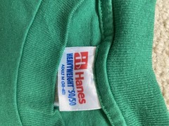 Vintage Hanes Heavyweight Green T-Shirt Medium Compass Rose Nautical 50/50