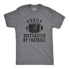 Mens Easily Distracted By Football T Shirt Funny Sunday Night Novelty Graphic