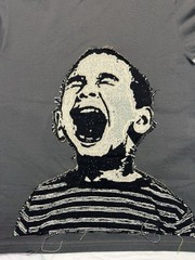 HandStitch “Shouting Boy Graffiti” 1Of 1 Gray T-Shirt HeavyDuty Cotton SizeLarge