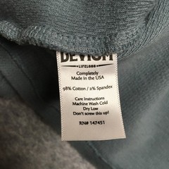 Devium USA Thermal Waffle Knit Henley Mens Large L Blue Premium Heavyweight Made