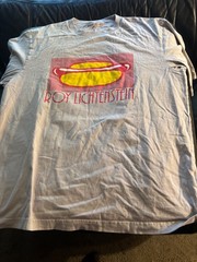Roy Lichtenstein t shirt hot dog art MINT UT med Gray pop art culture