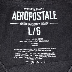 Men’s Black Aeropostale Shirt Size Large L New York Graphic Print Fighting East