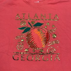 Vintage 90s Atlanta Georgia Graphic Tee XL Pink Single Stitch VTG Casual Unisex