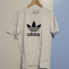 adidas Originals Men’s White Trefoil Logo Graphic T-Shirt Size L