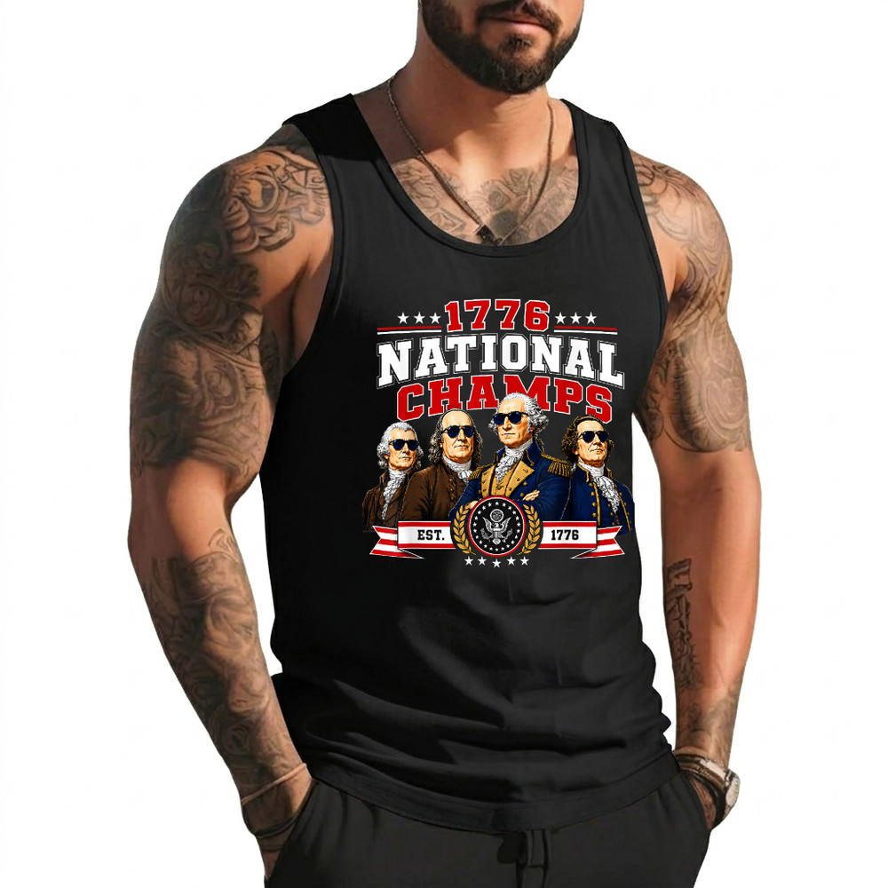 1776 National Champs Presidents USA American 4th of July Tank Top