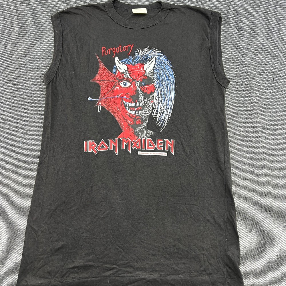 Iron Maiden Purgatory 1981 President Exclusive Mens Shirt Large Black Sleveless