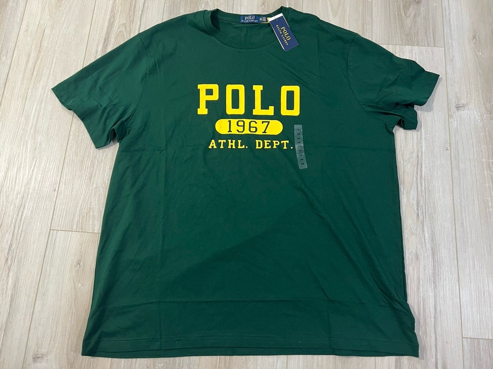 Polo Ralph Lauren Men Polo 1967 Athl. Dept. T-Shirt Green Tee Big & Tall 2XB