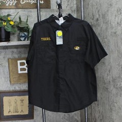 Pro Edge Mens Missouri Tigers Button Up Short Sleeve Mesh Lined Shirt S M L