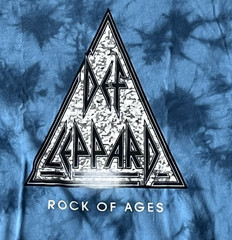 Def Leppard Rock Of Ages Men’s L Blue Tie Dye Band Tee Shirt Short Sleeve