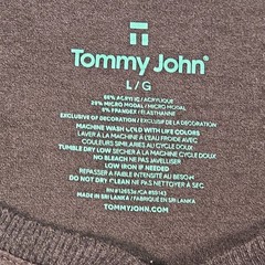 Tommy John Shirt Mens L Henley Grey S/S Modal Lightweight Breathable Basic Layer
