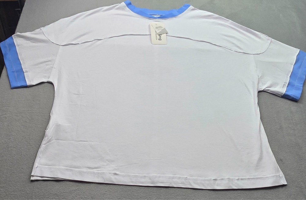 Songling New Trend Mens Pullover Shirt XL White Blue NWT